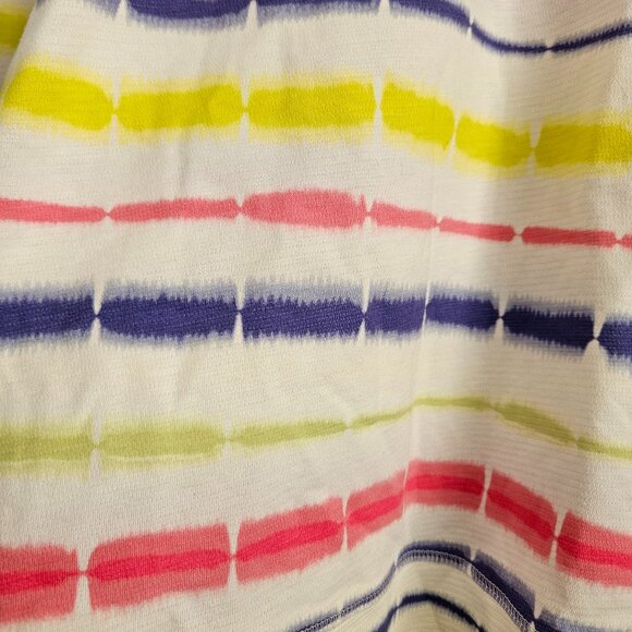 T by‎ Talbots Women's Size XL Tie Dye Striped White Shirt 3/4 Sleeve - Picture 7 of 10